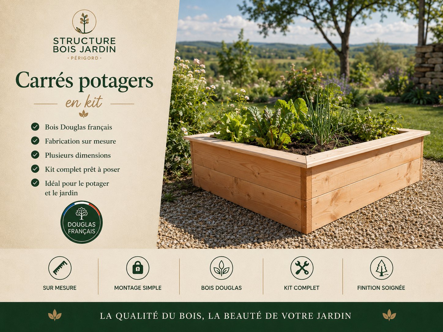 Carrés potagers en bois Douglas